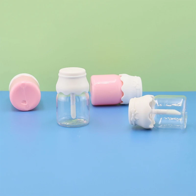 8 مللي زجاجة الحليب لطيف ملمع الشفاه أنبوب شفاف وردي زجاجة فارغة الشفاه الصقيل عينة الحاويات ماكياج مواد التعبئة والتغليف السفر