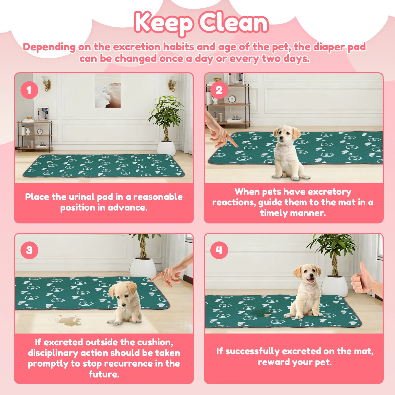 2Pcs Meerschweinchen Käfig Liner Waschbar Kaninchen Saugfähige Matte Wiederverwendbare Hamster Pee Pad Anti-Slip für Haustier Meerschweinchen kaninchen Igel – Detail 5