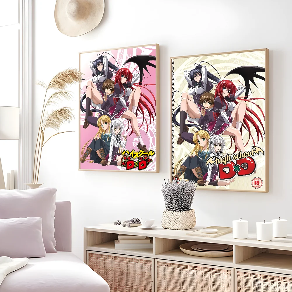 H-High School D D-D Hero Japanese Anime Kawaii Poster Sticky Wall Art Printing Waterproof Home Living Bed Room Bar Aesthetic Dec