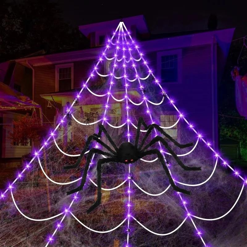16.5Ft Outdoor Decor Light Emitting Diode Purple Lamp Lights Glowing Triangle Giant Battery Powered Waterproof