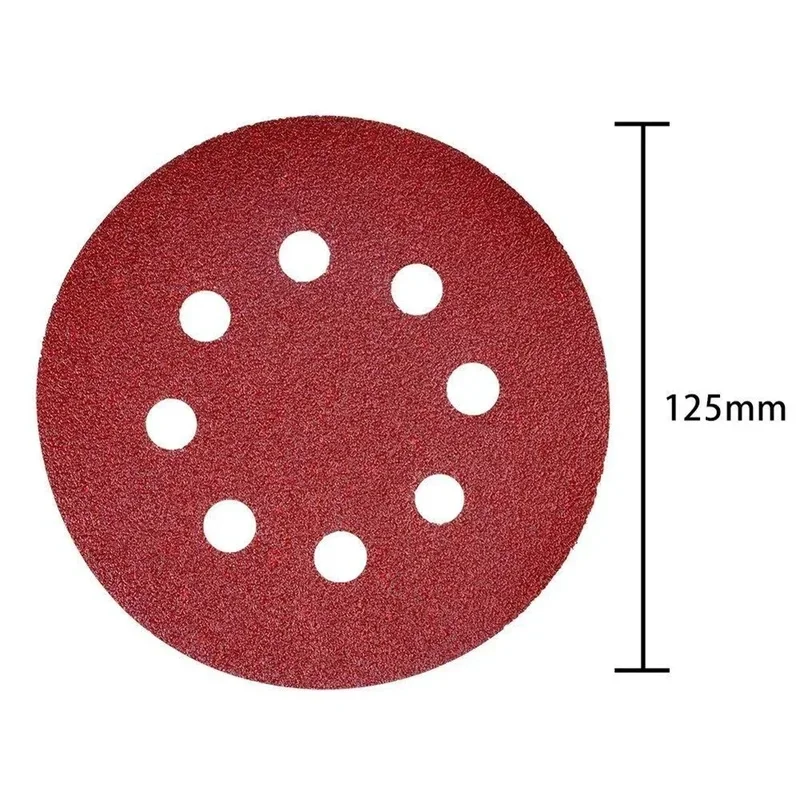 50 PCS Sanding Discs 125mm Round Shape Sandpaper 8 Hole Mixed Grit 80-3000 Hook And Loop Disk Sand Sheets Polishing Tools