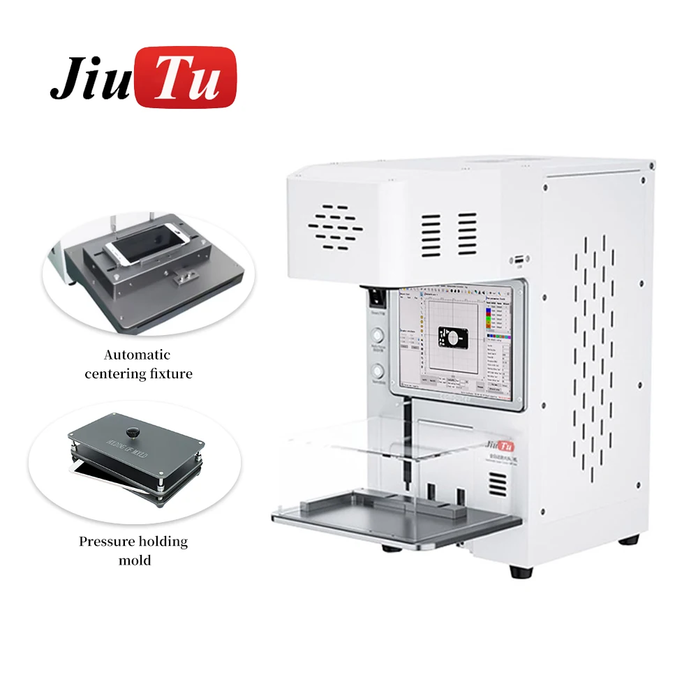 

20w Auto Focus Fiber Laser Cutting Engraving Printer Machine for iPhone Back Cover Separating built-in Fume Extractor