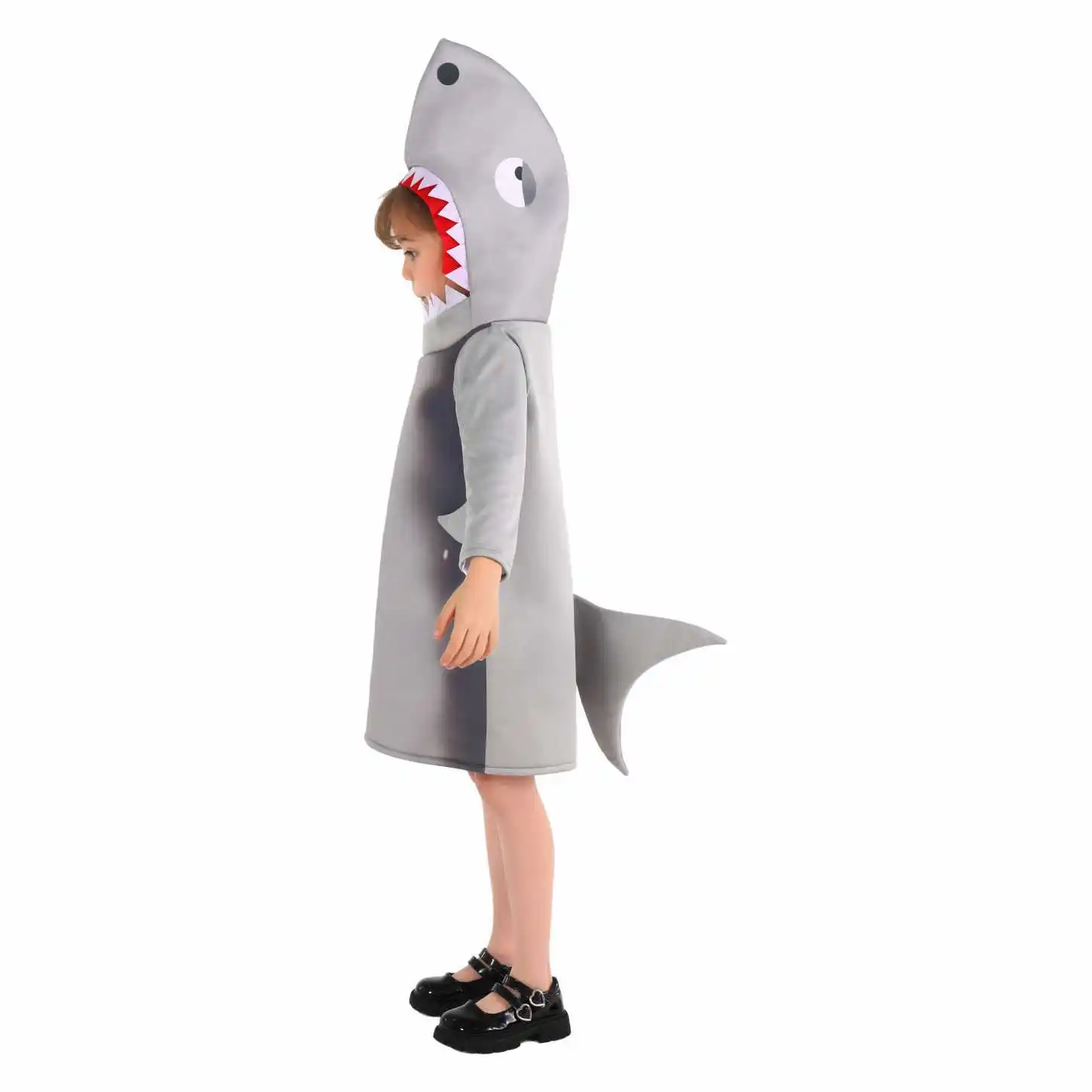 

Детский костюм для ролевых игр в рыбу-акулу для мальчиков и девочек с шапкой, наряд для детских рождественских представлений, костюм для косплея на Хэллоуин