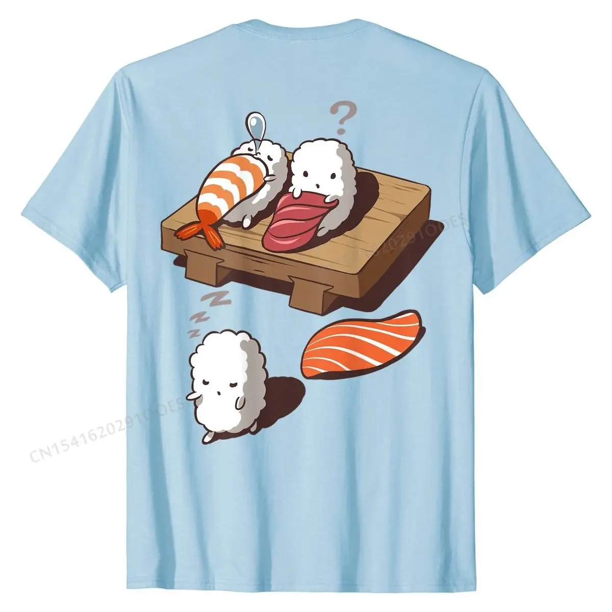 Funny Japanese Nigiri Sushi Sleepwalking T-Shirt Tops & Tees Fitted Simple Style Cotton Men Top T-shirts Design