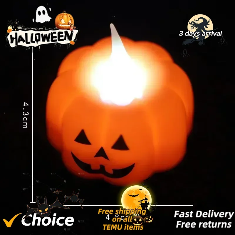 

New 1-20PCS Halloween Pumpkin Lights LED Electronic Candle Lights Halloween Horror Props Home Bar Haunted House Decoration Props