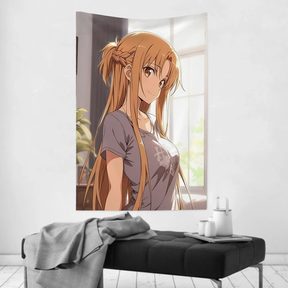 Yuuki Asuna Anime Sword Art Online Tapestry Room Decor Wall Cloth Party Hanging Background Room Decor Baby Room