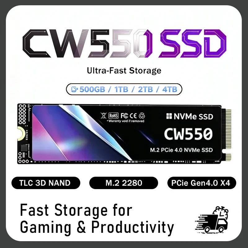 CW550 NVMe M.2 2280 SSD 500GB 1TB 2TB 4TB High Speed Read Write Internal Solid State Drive for Desktop Laptop PC