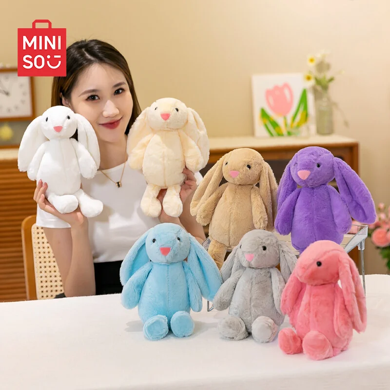 MINISO Kawaii Plush Bunny Easter Stuffed Animal Toys Super Soft Rabbit Doll Plush Pillow With Long Ears Children Couple Gifts