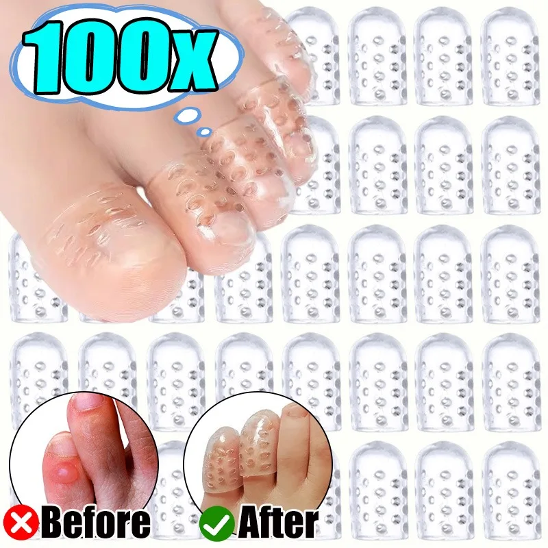 2026 Summer Transparent Silicone Toe Covers Anti-Friction Breathable Toes Protector Prevents Blisters Toe Caps Cover Foot Care