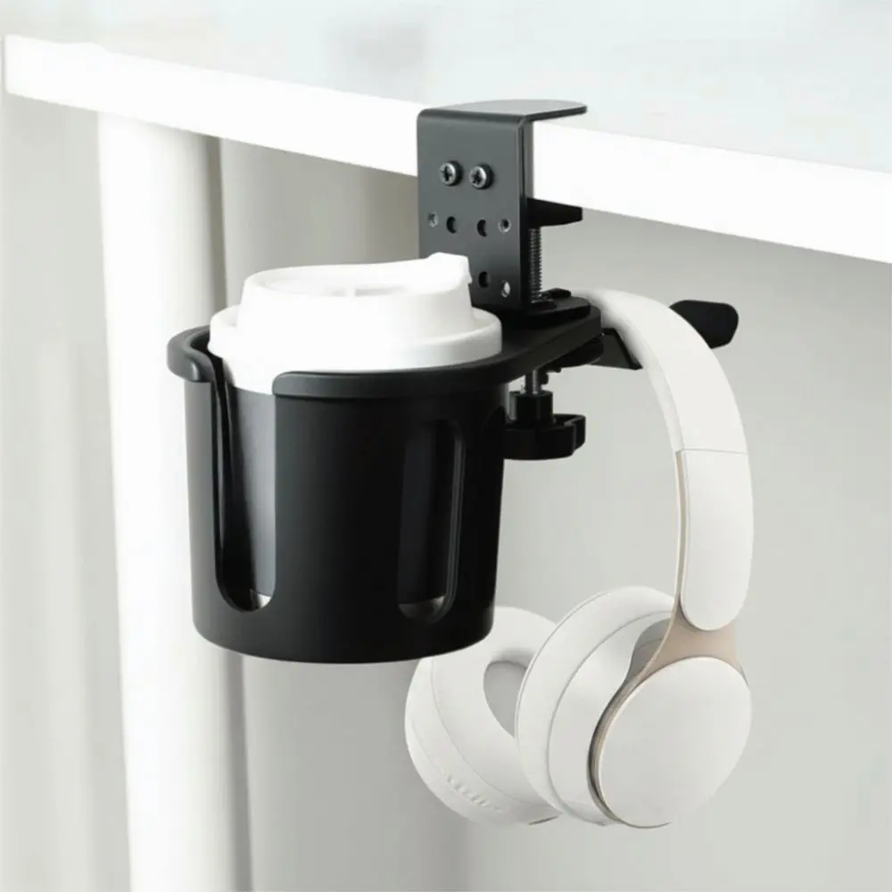 Adjustable Cup Holder Non Slip 360 Degree Rotating Desk Mug Bracket Anti Spill Anti Fall Design Table Cup Holder Office Desk