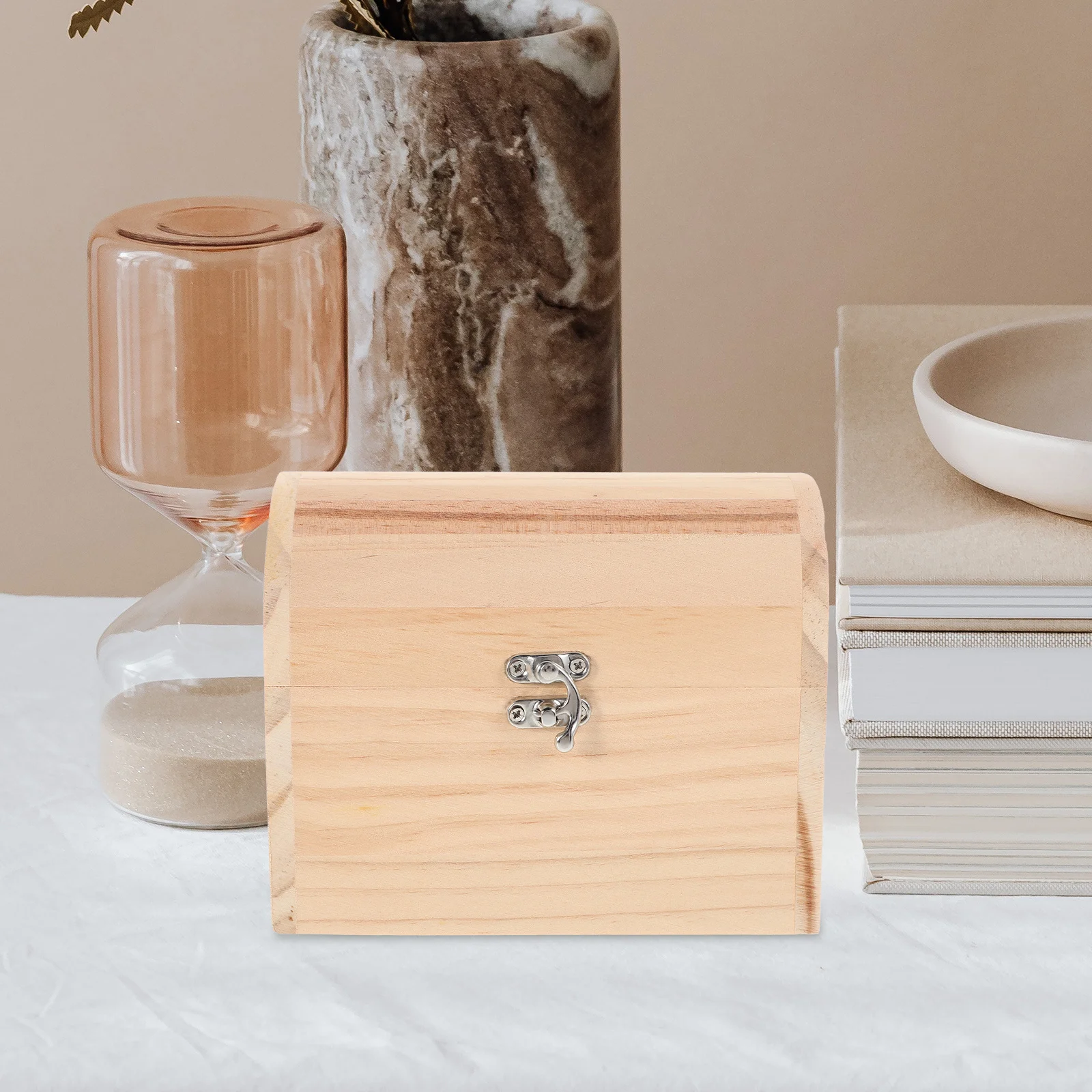 

Unfinished Wooden Box Diy Jewelry Storage Craft Small Treasure Chest For Home Organization Decorative Keepsake Memory Case