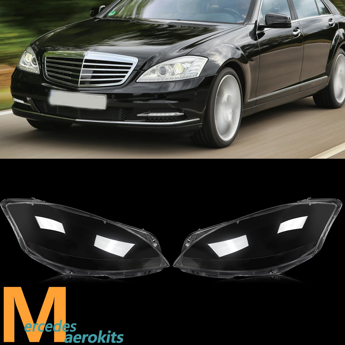 

For Mercedes Benz S Class 2010-2013 S350 S500 S550 S63 AMG W221 Headlight Lens Shade Headlamp Shell Front Headlamp Lampshade