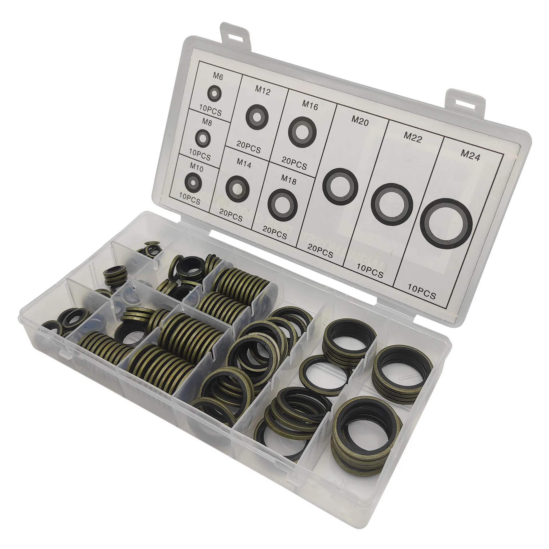 150PC Skeleton Oil Seal Kit with Hydraulic Seals & Composite Washers for Automotive Engine Repair