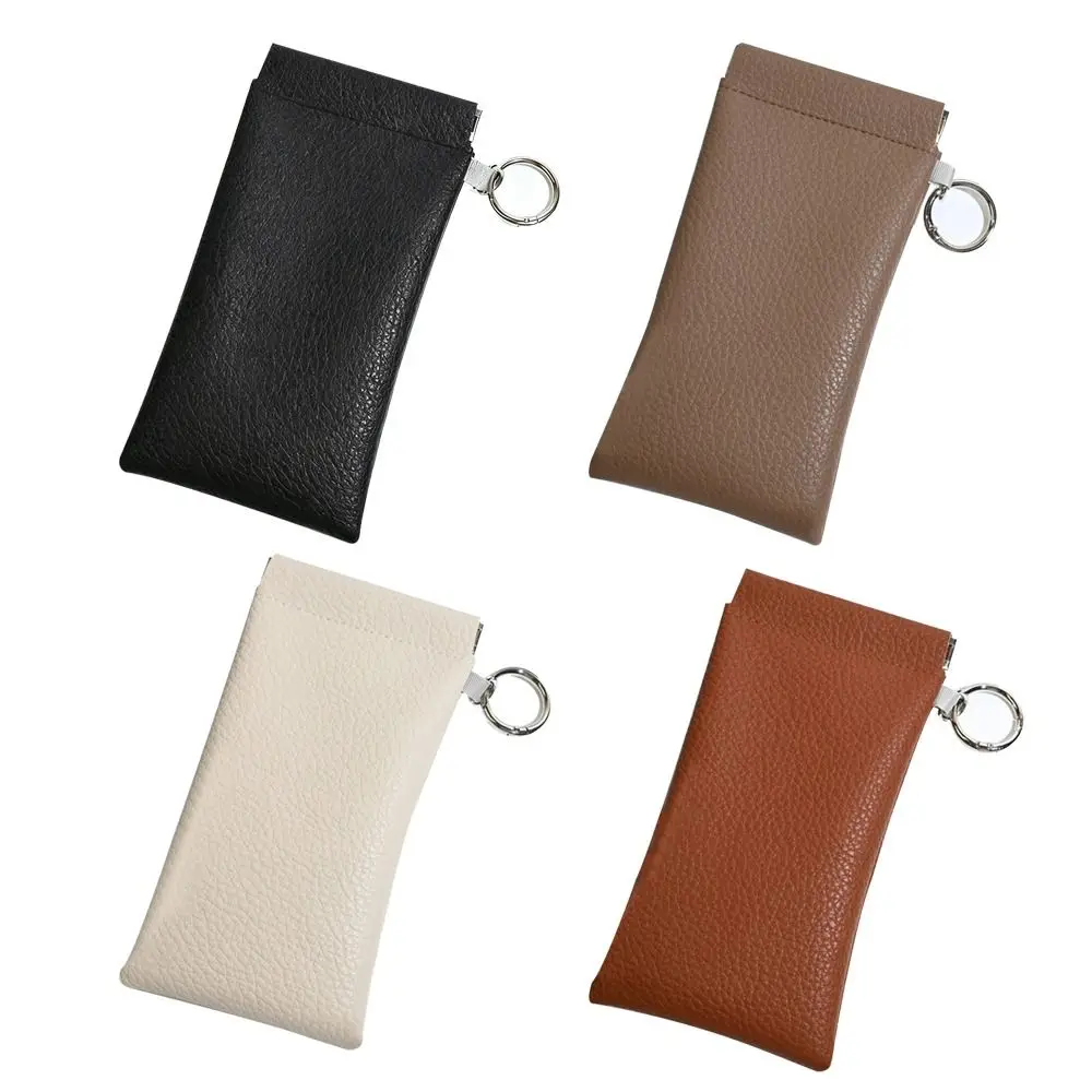 with Glasses Cloth Glasses Bag Soft PU Earphone Storage Sunglasses Case Protective Cover Automatic Closed Eyewear Pouch
