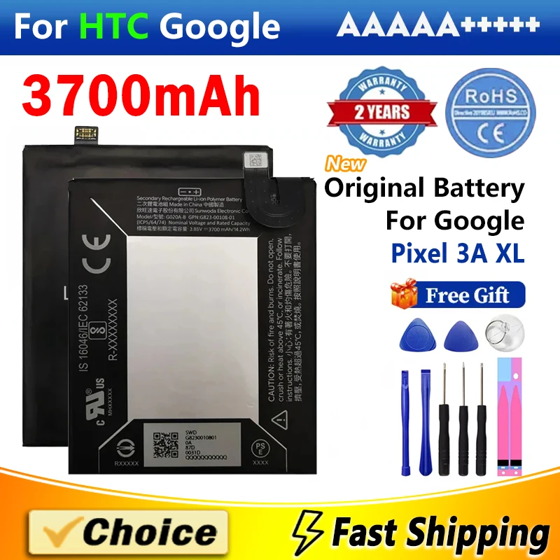 AAA+ Original Battery For HTC Google Pixel 3A XL,3700mAh Brand New Replacement Phone Lithium Battery+Tools,G020A-B