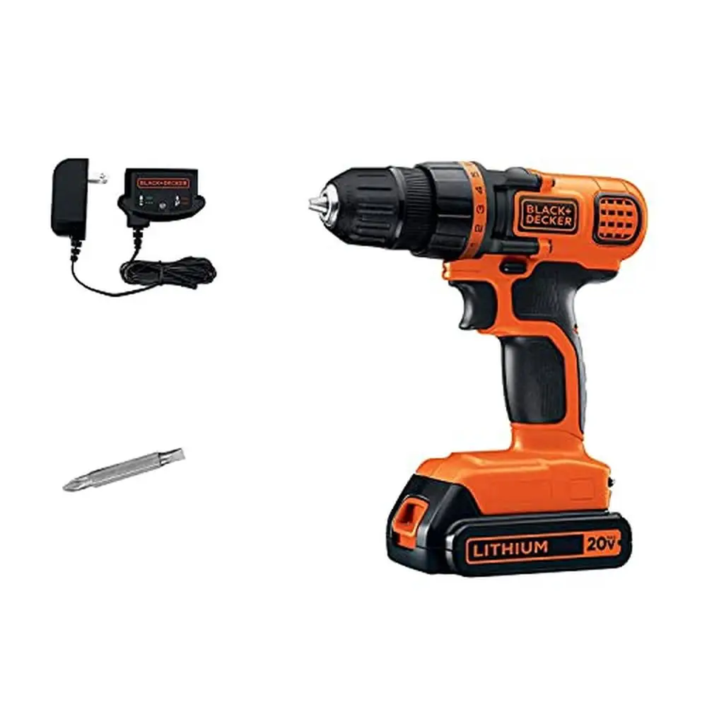 20V MAX Cordless Drill and Driver 3/8 Inch Lithium-Ion Technology LED Work Light Battery Charger 11 Position Clutch Compact