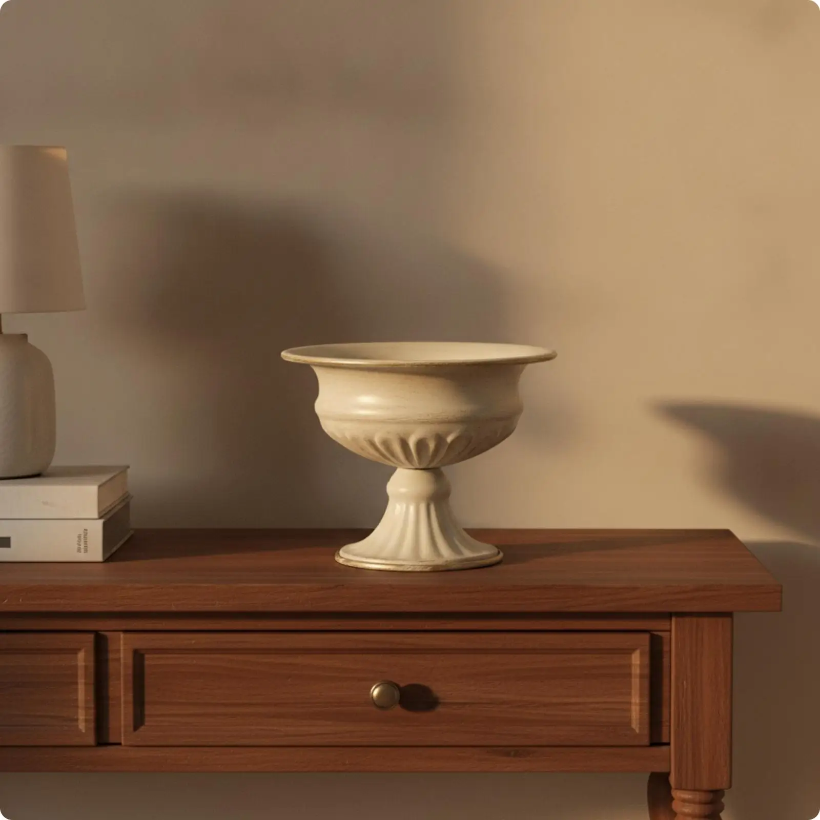 Heat Resistant Iron Vase for Home Decorative Flower Holder with Broad Circular Base for Stability