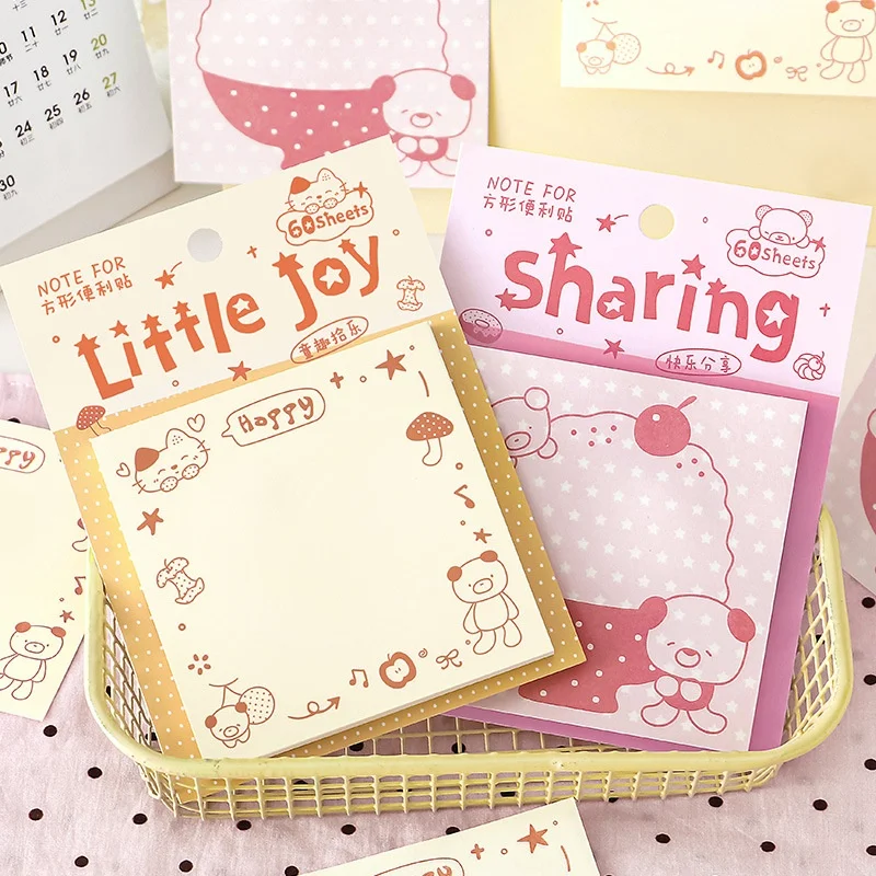 12pcs/lot Cartoon Cat Dog Bear Animal Memo Pad Cute N Times Stationery Label Notepad Bookmark Post School Supplies
