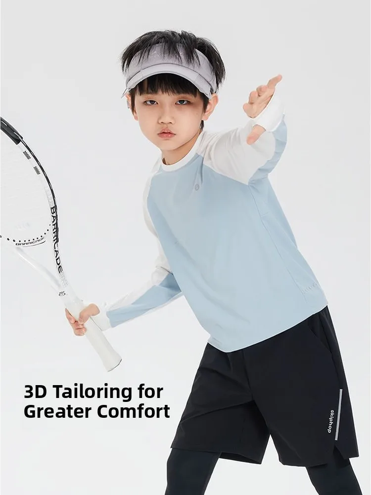 Quick Dry Technology Kids Outdoor Sports Wear Long Sleeve Sun Protection Top And Bottoms Set for Boys And Girls