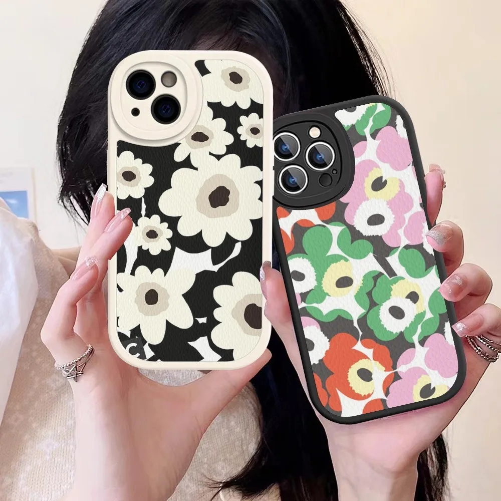 Beautiful Colorful Poppy Flowers Phone Case Hard Leather For IPhone 14 13 12 Mini 11 14 Pro Max Xs X Xr 7 8 Plus Fundas