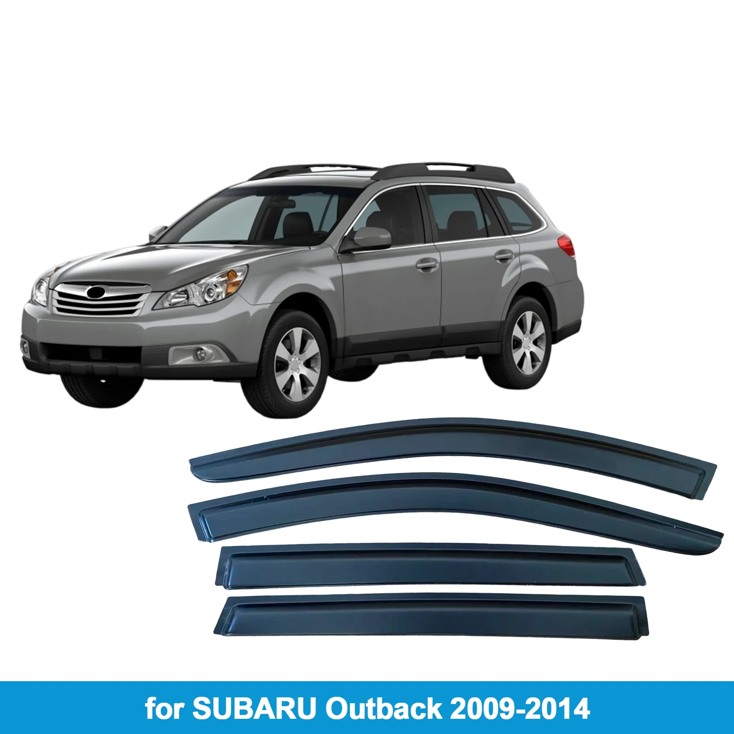 

Window Visor for SUBARU Outback 2009-2014 Rain Guard Side Vent Deflector Weathershield Outside-Mount Tape On