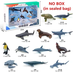 12pcs/set Plastic Simulated Sea Life Toy Model Realistic Marine Animals Whale Shark Dolphin Turtle Toys For Kids Christmas Gifts