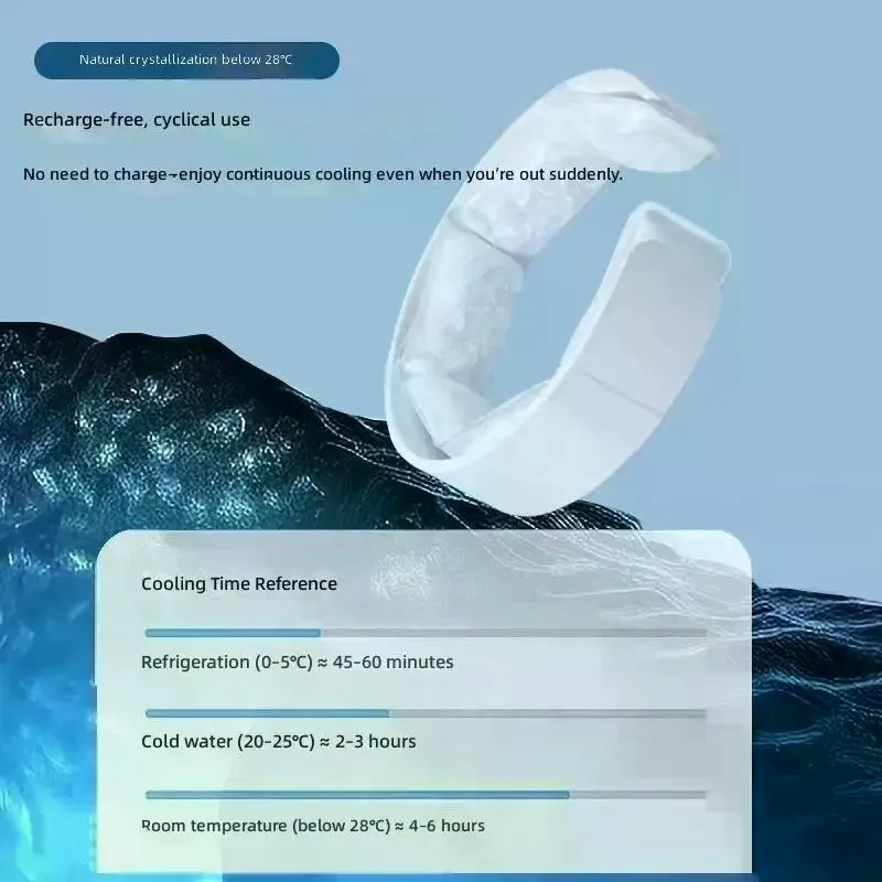 1Pcs PCM Neck Cooling Tube Summer Cooler Freezable Ice Ring Outdoor Heatstroke Prevention Portable Wrap