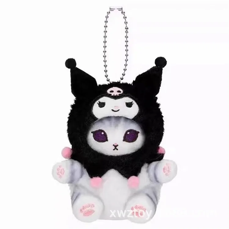 Kawaii Sanrio плюшевый брелок-подвеска мультфильм Мофуспан Акула Кот переодевание Hello Kitty Kuromi куклы вещи рюкзак Декор игрушки