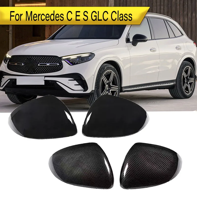

For Mercedes C E S GLC Class W206 X206 S206 X254 W214 W223 EQE EQS Car Side Rearview Mirror Cover Wing Mirror Caps