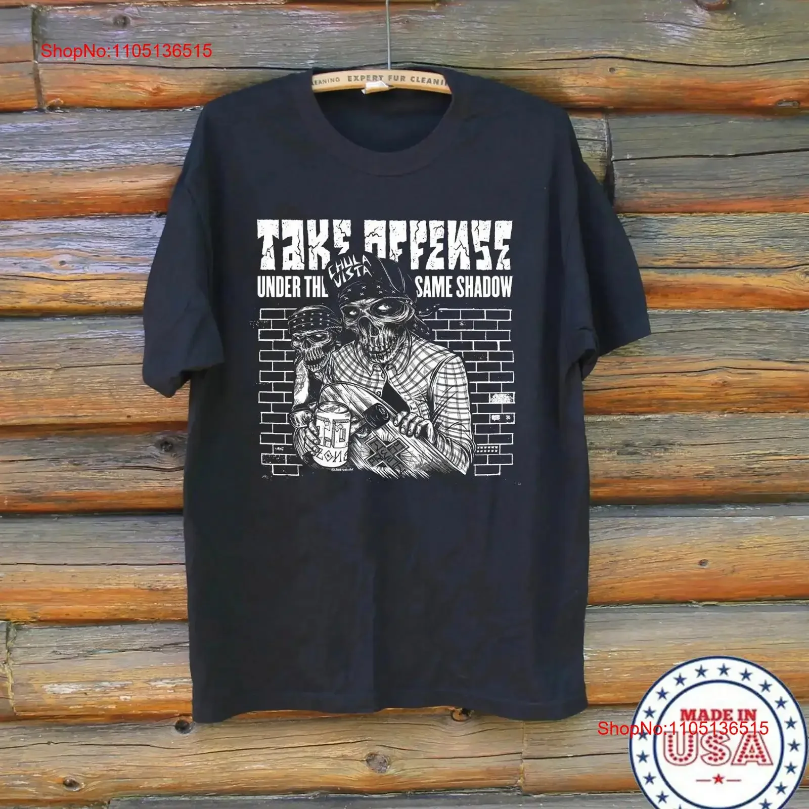 تي شيرت Take Offense Under The Same Shadow أسود جميع المقاسات S 5Xl AT41 جرافيك مغسول عتيق أنيق وممتد ومريح