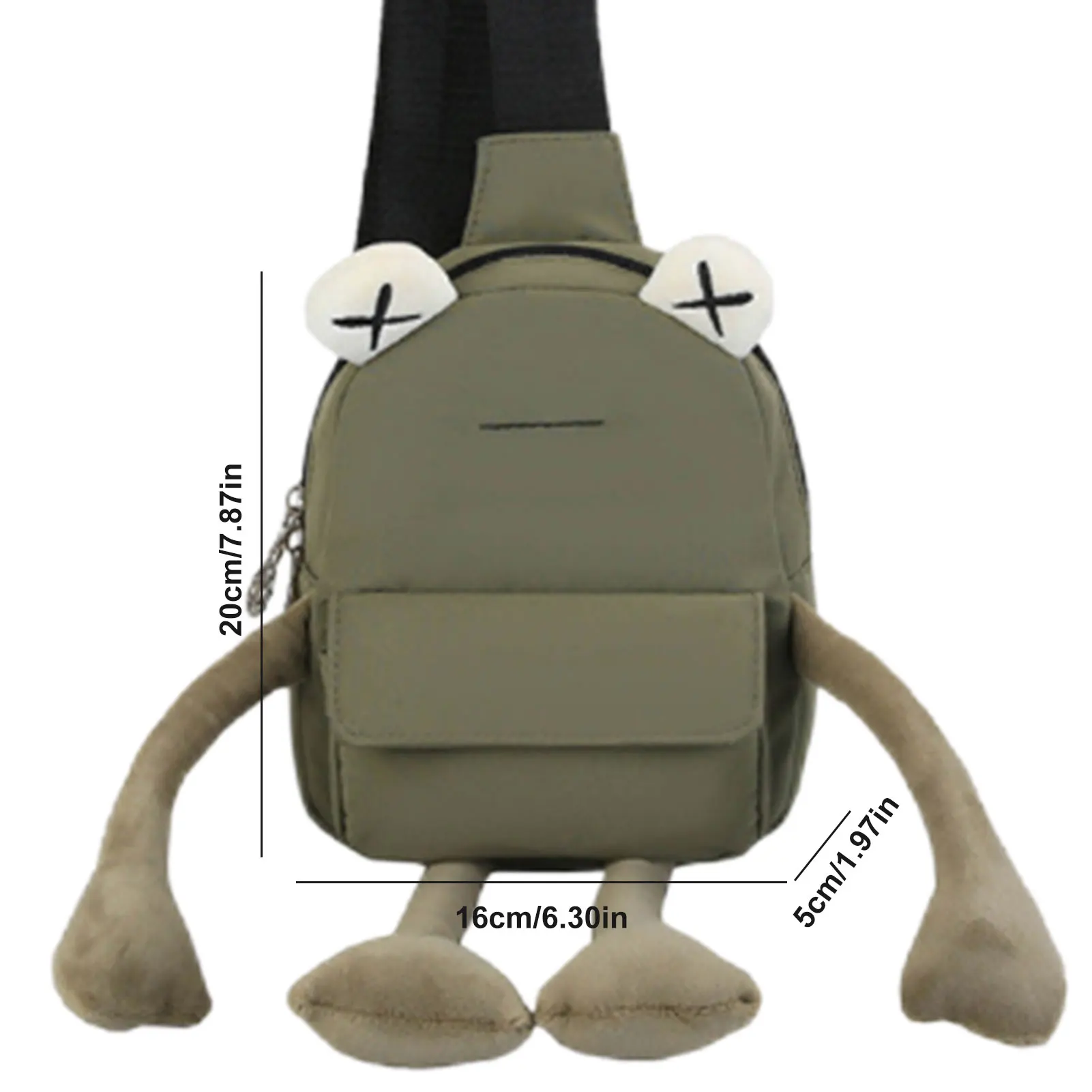 Crossbody Bag Frog Cute Day Pack for Women Slingpack for Parties Travel Hiking Camping Going to the Gym to Exercise etc