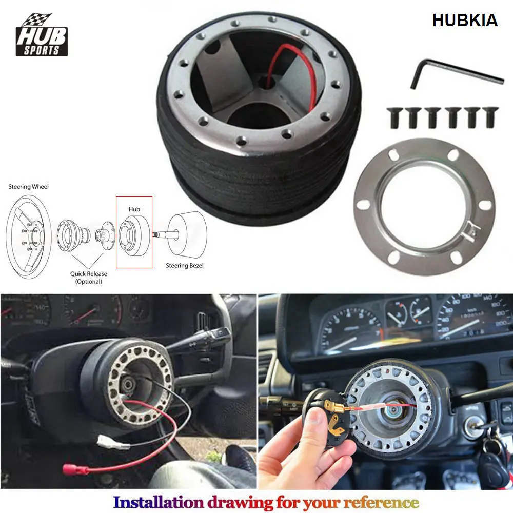 Hubsport 6 Bolt Hole Racing Steering Wheel Hub Adapter Boss Kit For KIA Sorento Sephia Opirus Sportage HUBKIA