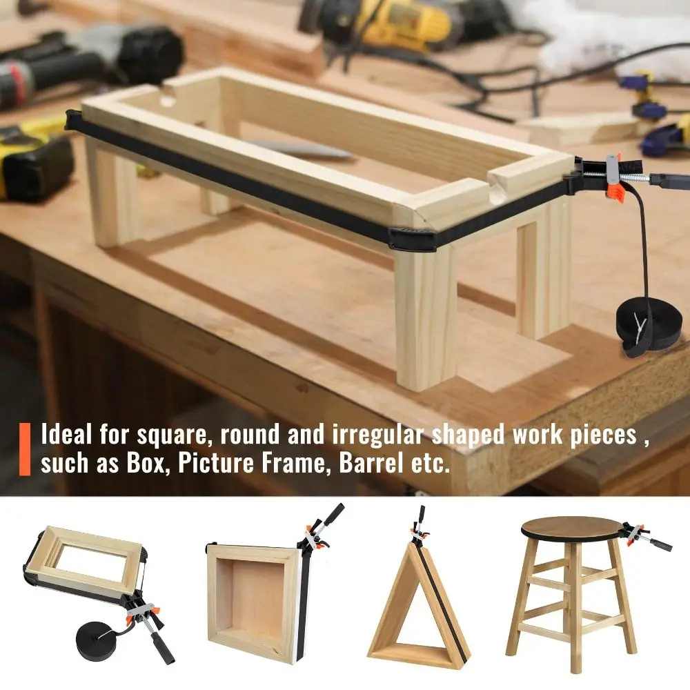 

Easy to Use Adjustable Band Clamp Multi Function 4 Jaws Strap Clamp Pure Nylon Strap Variable Angle Frame Clamp Frame Clamping