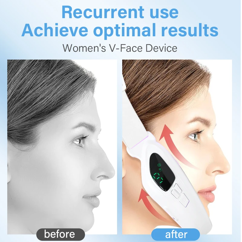 6 modes, 9-level Adjustable Intensity Electric Double Chin Facial Lifting Device And V-face Machine - Electric Double Chin Reduc