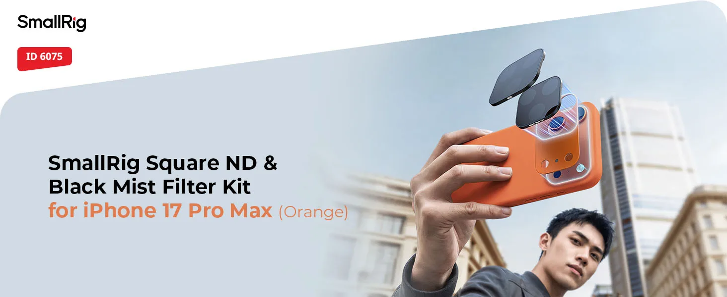 SmallRig Square ND & Black Mist Filter Kit für iPhone 17 Pro und iPhone 17 Pro Max, 3 Farben zur Auswahl mit ND2/4/8/16/32 & Halterung – Detail 1