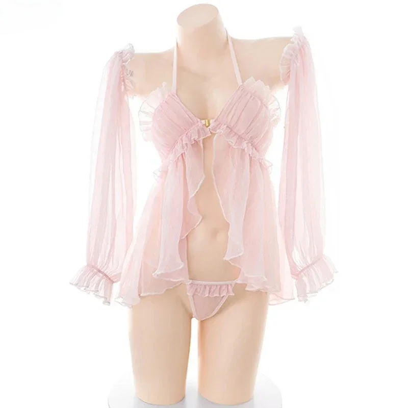 Lolita Girl Fairy Uniform Sexy Lingerie Anime Princess Maid Pajamas Outfit Costumes Cosplay Sweet Cute Pink Tulle Underwear