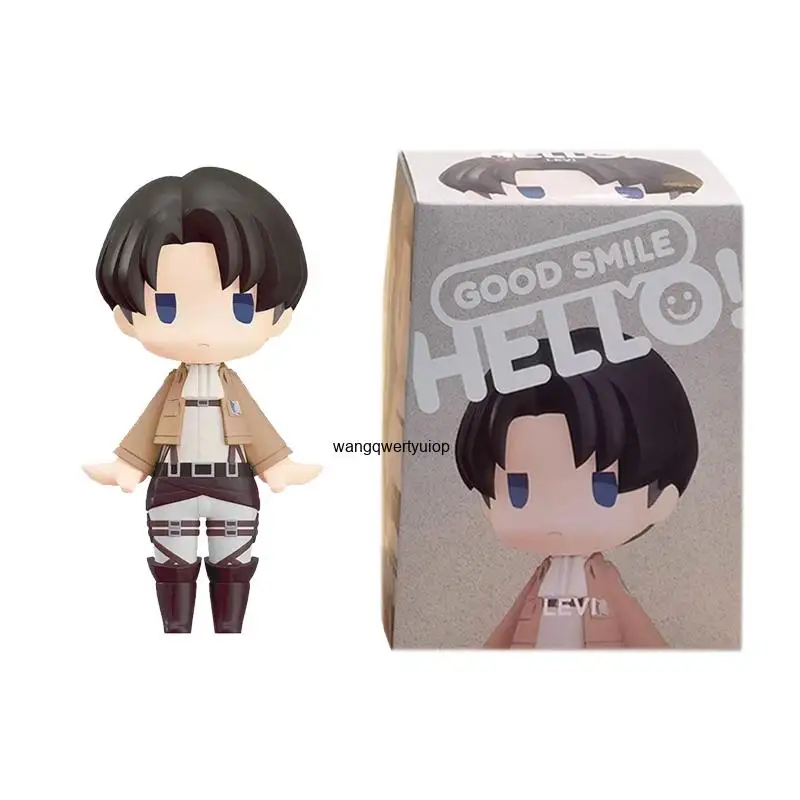 Good Smile  HELLO! GOOD SMILE Attack on Titan Armin Arlert Levi Ackerman Eren Yeager Anime Action Figures Toys Kids Gift