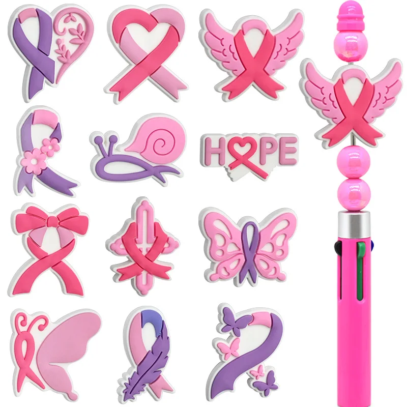 5/10Pcs Silicone Beads Colorful Ribbon Focal Beads Jewellery Making DIY Keychain Beaded Pen Bracelets Chain Jewelry Accessories
