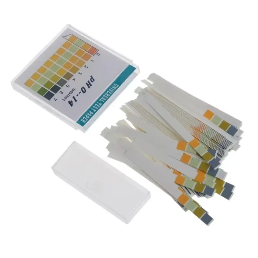 100 Strips PH Value 0-14 PH Test Paper Professional Litmus Testing Kit Alkaline Acid Indicator with Plastic Box Measurement