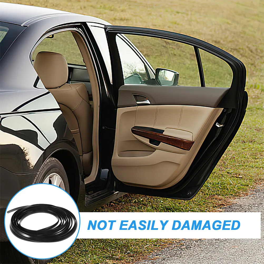 6 Meter Rubber Car Door Seal Strip with Self-Adhesive Backing Quiet Driving Noise Isolation Edge Protection Universal Fit Door