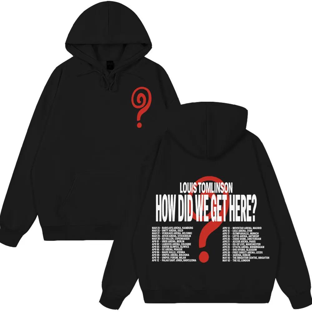 Singer Louis Tomlinson How Did I Get Here Tour 2026 Print Hoodie Men Women Harajuku Punk Pullover Hip-hop Casual Sweatshirt