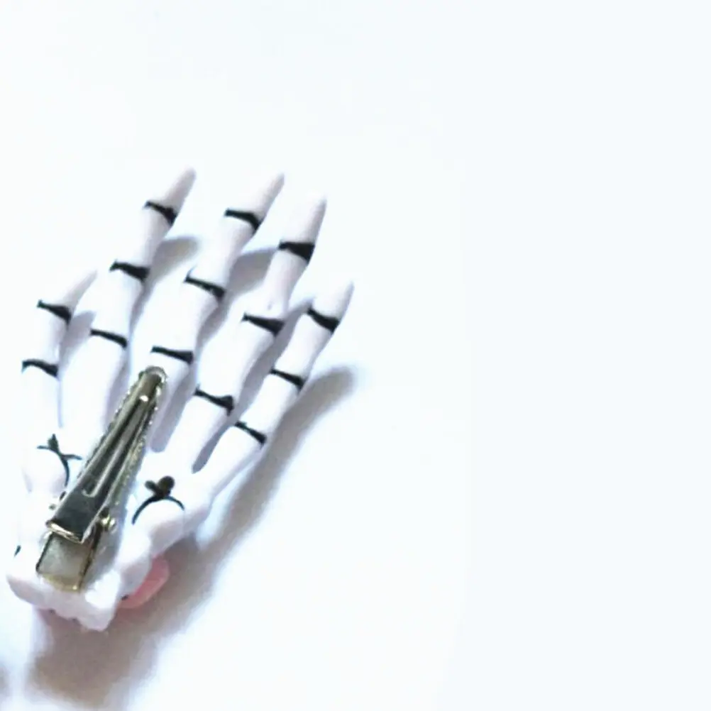 1 Pair Black Hand Bone Claw Hair Clip Punk Style Hairpin for Women Girls Unique Hair Accessory Hairpin