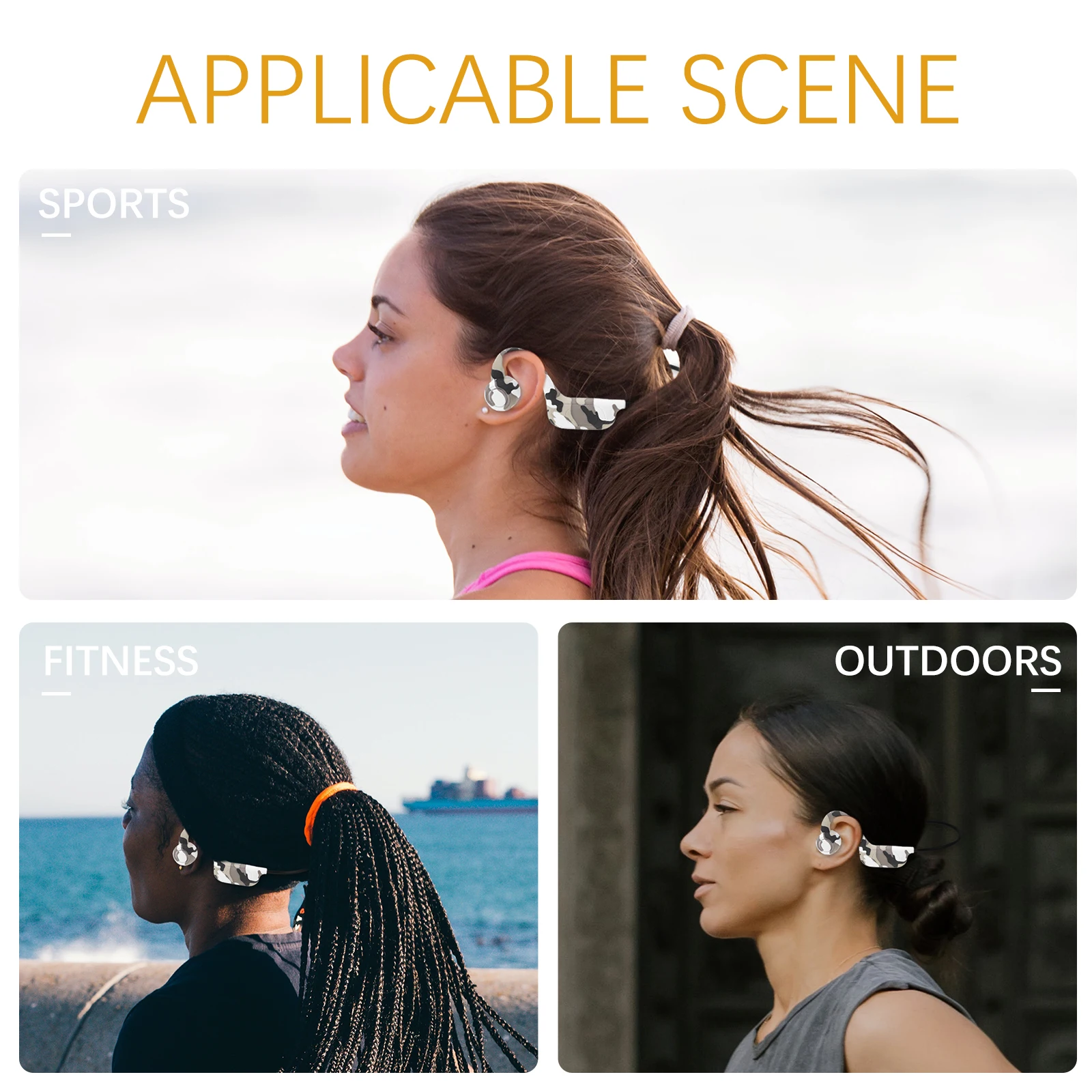 

Conduction Wireless Headset Digital Display Long Life Stereo Earbuds For Gym Fitness Running Waterproof