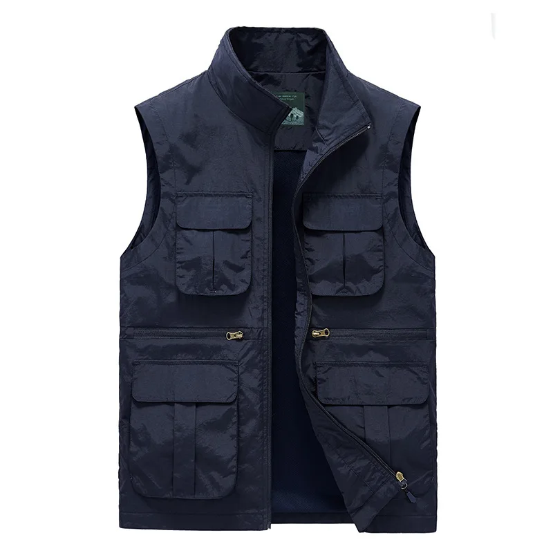 2025 Winter New Men's Multi Functional Pocket Tank Top Outdoor Travel Fishing Quick Drying Jacket