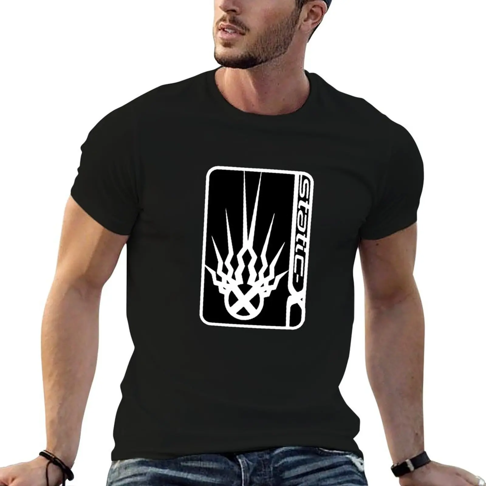 Static-X band T-Shirt man t shirt designer anime tshirt t shirts with prints T-shirt