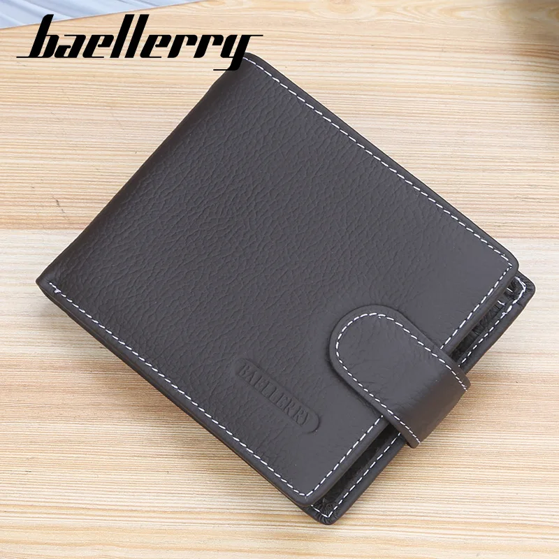 2024Genuine Leather Men Wallets Premium Product Real Cowhide Wallets for Man Short Black Walet Portefeuille Homme Cartera Hombre