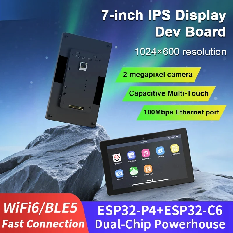 7.0-inch IPS Capacitive Touch ESP32P4 Development Board ESP32-C6 with Camera And Housing 1024 * 600 Display for Electronics Proj