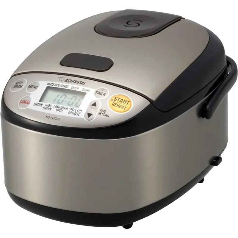 Zojirushi NS-LGC05XB Micom Rice Cooker & Warmer, 3-Cups (uncooked), Stainless Black & CW-PZC22FC Micom Super Boiler 2.2L