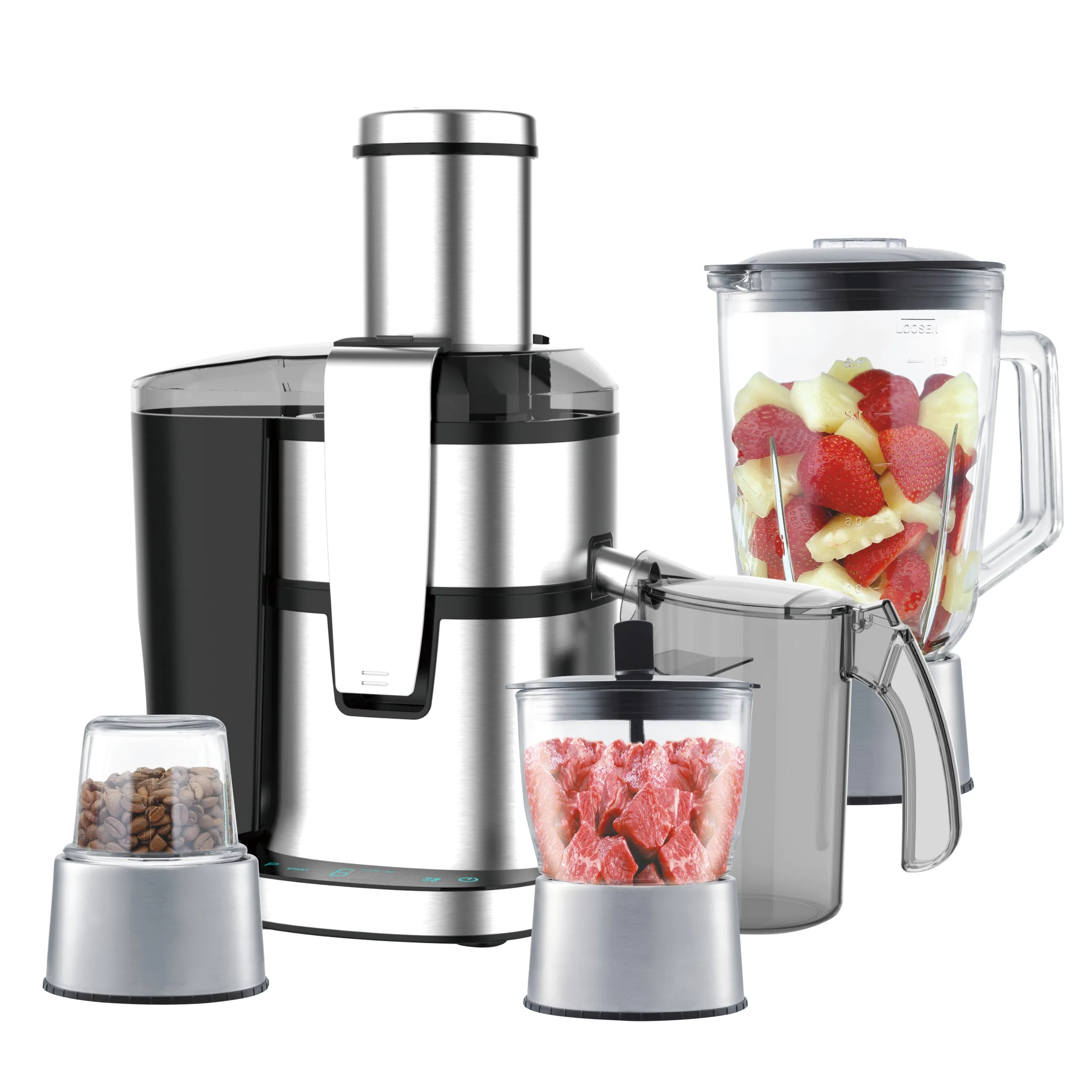 

4in1 Multi-function Juicer 1000w Powerful Extractor 85mm Inlet Electric Juicer Blender