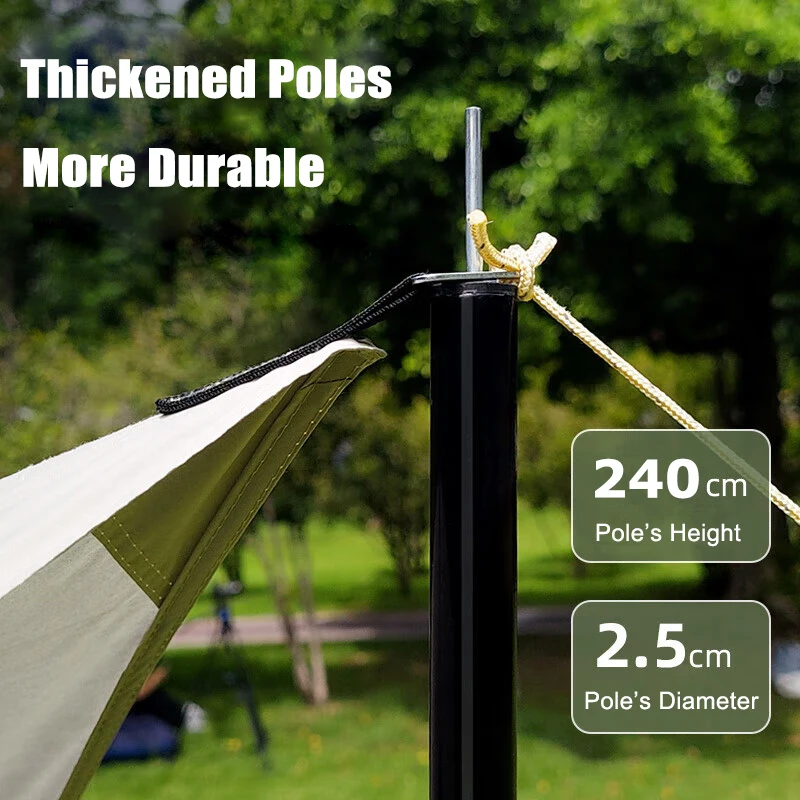 Large Camping Tarp 5.2x4.5m Tent Tarp Waterproof Oxford Outdoor Flysheet Fly Sheet Awning UV-Block Sun Shelter Sunshade Canopy